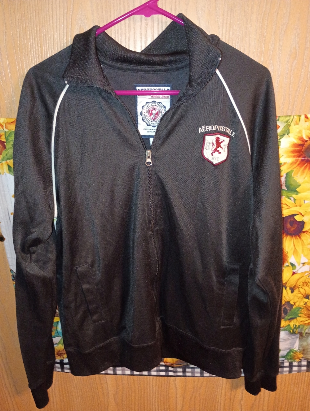 Vintage Black Full Zip Sport Track Jacket